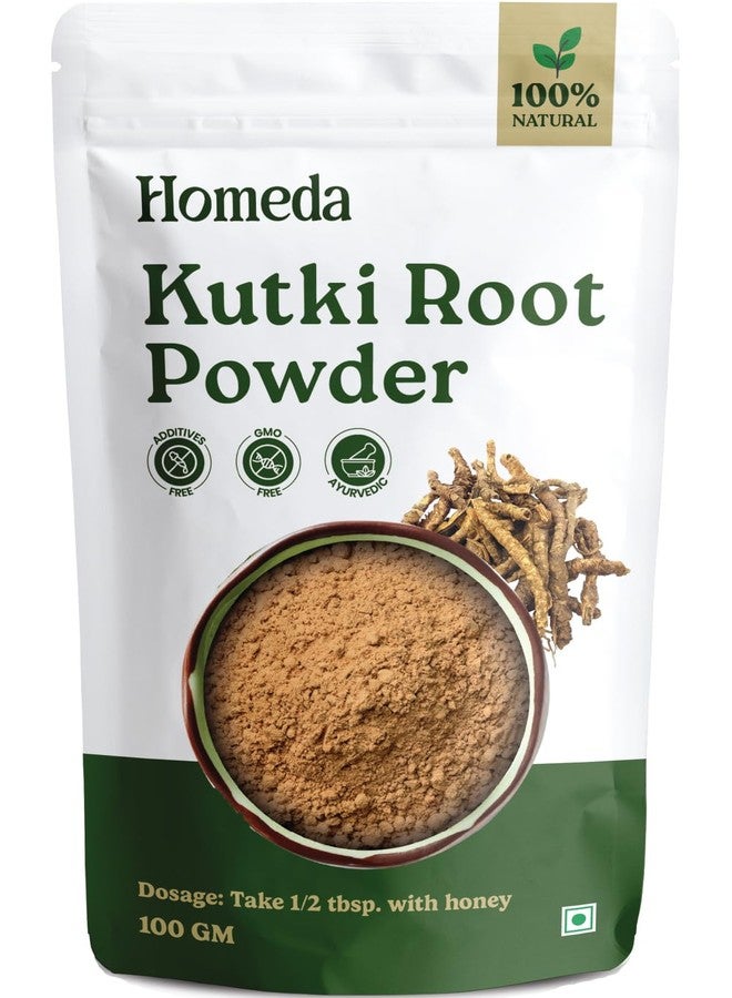Homeda Kutki Powder for Liver Support & Detox (100 grams), Organic Ayurvedic Katuka Rohini Powder - Katuki Churna, Katika Rohini - Image 1